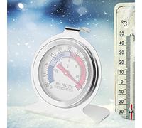 HEEPDD Termómetro para Refrigerador, Termómetro para Congelador de Acero Inoxidable, Esfera Grande, Calibre Analógico, 3 Pulgadas de Altura, Base de 2,4 X 1,4 Pulgadas, Menos 20 F a 80 F para