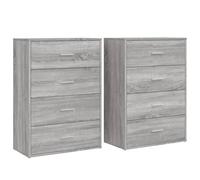 HEFZGDB Aparadores 2 unidades, gris Sonoma 60 x 31 x 84 cm, material de madera, armario de cocina, aparador, cocina, vitrina, sala de estar, cafetería, comedor, salón, salón, tienda de postres