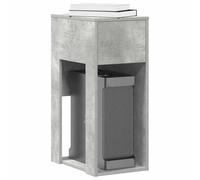 HEFZGDB Armario para ordenador con cajón, color gris hormigón, 30 x 44 x 74 cm, material de madera, organizador de escritorio, espacio para carcasa de ordenador, oficina