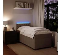 HEFZGDB Cama con somier con colchón, color gris claro, 90 x 190 cm, terciopelo, cama matrimonial, cama de matrimonio, cama doble para invitados, salón, albergue dormitorio