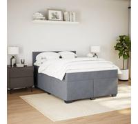 HEFZGDB Cama con somier con colchón, color gris oscuro, 140 x 190 cm, terciopelo, cama matrimonial, cama de matrimonio, cama doble para invitados, salón, albergue dormitorio