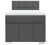 HEFZGDB Cama con somier con colchón, color gris oscuro, 90 x 190 cm, tela juvenil, cama doble para invitados, salón, dormitorio, albergue
