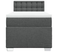 HEFZGDB Cama con somier con colchón, color gris oscuro, 90 x 200 cm, de tela, cama matrimonial, cama individual, cama doble para dormitorio, albergue, salón, habitación de invitados