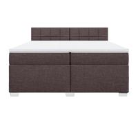 HEFZGDB Cama con somier con colchón, color marrón oscuro, 200 x 200 cm, de tela, cama matrimonial, cama individual, cama doble para dormitorio, albergue, salón, habitación de invitados
