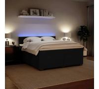 HEFZGDB Cama con somier con colchón, color negro, 180 x 200 cm, terciopelo, cama matrimonial, cama de matrimonio, cama doble para invitados, salón, albergue dormitorio