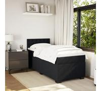 HEFZGDB Cama con somier con colchón, color negro, 80 x 200 cm, terciopelo, cama matrimonial, cama doble para invitados, salón, albergue dormitorio