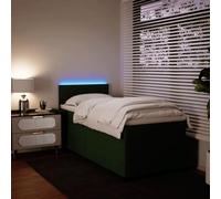 HEFZGDB Cama con somier con colchón, color verde oscuro, 80 x 200 cm, terciopelo, cama matrimonial, cama de matrimonio, cama doble para invitados, salón, albergue dormitorio