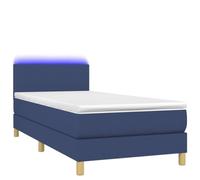 HEFZGDB Cama con somier con colchón y LED azul, 80 x 200 cm, tela juvenil, cama de invitados, cama de invitados, cama individual, cama doble para salón, habitación de invitados, dormitorio, albergue