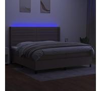 HEFZGDB Cama con somier con colchón y LED, color topo 200 x 200 cm, tela para cama matrimonial, cama individual, cama doble para invitados, salón, albergue dormitorio