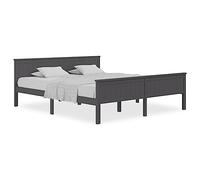 HEFZGDB Cama de madera maciza de pino gris, 200 x 200 cm, cama matrimonial, cama familiar, cama doble para dormitorio, salón, hostal, habitación de invitados