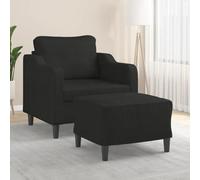 HEFZGDB Cómodo sillón de relax con acolchado grueso y sillón con taburete de tela resistente, un juego de taburetes que ahorra espacio con estructura de metal para espacios pequeños.