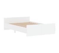 HEFZGDB Estructura de cama con cabecero y reposapiés, color blanco, 120 x 190 cm, cama matrimonial, cama familiar, cama doble para salón, dormitorio, habitación de invitados, albergue