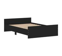 HEFZGDB Estructura de cama con cabecero y reposapiés, color negro, 120 x 190 cm, cama matrimonial, cama familiar, cama doble para salón, dormitorio, habitación de invitados, albergue