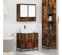 HEFZGDB Juego de 2 muebles de baño, roble ahumado, armario auxiliar para cocina, armario de baño, armario pequeño para zapatos, armario multiusos para habitación de invitados, baño, cocina, inodoro