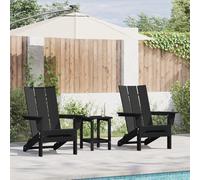 HEFZGDB Juego de 2 sillas plegables Adirondack, color negro, 74,5 x 80,5 x 90 cm, HDPE, resistentes a la intemperie, muebles de jardín con diseño ergonómico para terraza y balcón, sillas plegables