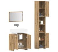 HEFZGDB Juego de 3 muebles de baño de roble Artisan, armario auxiliar de madera, armario auxiliar para cocina, cuarto de baño, armario pequeño para zapatos, armario multiusos para habitaciones de