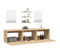 HEFZGDB Juego de 6 muebles de baño con aspecto de roble, armario de farmacia, armario de baño, armario pequeño para zapatos, medicamentos, almacenamiento para cocina, habitación de invitados, aseo