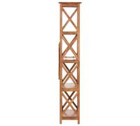 HEFZGDB Librería 60 x 30 x 160 cm, madera maciza con acabado en color miel, estantería para salón, estantería de pie, pequeña estantería multiusos para biblioteca, estudio, oficina, salón