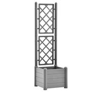 HEFZGDB Macetero con enrejado, 43 x 43 x 142 cm, polipropileno, color verde piedra, pequeñas macetas grandes para interiores, para balcón, terraza, patio, jardín