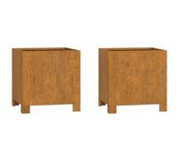 HEFZGDB Macetero con patas, 2 unidades, oxidado, 32 x 30 x 33 cm, acero corten, macetas grandes, macetas grandes, maceta alta para interior, para patio, parques, terraza, jardín