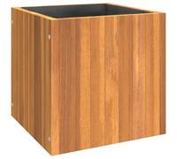 HEFZGDB Macetero de madera maciza de acacia, 35 x 35 x 35 cm, maceta grande para plantas, maceta grande y alta, para jardín, patio, terraza, parques