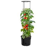 HEFZGDB Macetero para tomates, antracita, diámetro 39 x 150 cm, polipropileno, grande, para interior, jardinera, para parques, patios, terrazas, balcones
