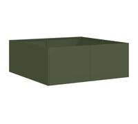 HEFZGDB Macetero verde oliva 80 x 80 x 30 cm de acero grande maceta grande maceta alta interior para parques terraza, jardín, balcón