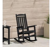 HEFZGDB Mecedora de jardín de madera natural negra para balcón y terraza, resistente a la intemperie, con protección UV y cómodo movimiento de balanceo, ideal para relajarse al aire libre