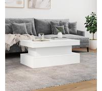 HEFZGDB Mesa de centro con luces LED blancas 90 x 50 x 40 cm mesa de salón moderna mesa de salón pequeña mesa de televisión mesa de café para café patio jardín salón