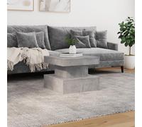 HEFZGDB Mesa de centro con luces LED, color gris hormigón, 50 x 50 x 40 cm, mesa de salón, moderna, mesa de salón, pequeña mesa de televisión, mesa de café para café, patio, jardín, salón