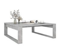 HEFZGDB Mesa de centro gris hormigón, 100 x 100 x 35 cm, material de madera, mesa de televisión, mesa auxiliar para salón, mesa auxiliar, pequeña para patio, balcón, sala de reuniones, salón