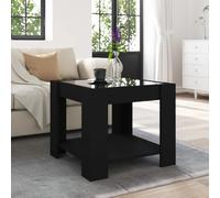 HEFZGDB Mesa de centro LED negra 53 x 53 x 45 cm de material de madera Orta Sehpa Oturma Odasi mesa de salón, mesa pequeña para televisión, salón, mesa para sofá, cafetería, sala de reuniones, jardín