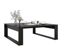 HEFZGDB Mesa de centro negra 100 x 100 x 35 cm de material de madera, mesa de café, mesa de televisión, mesa auxiliar para salón, mesa auxiliar, pequeña para patio, balcón, sala de reuniones, salón