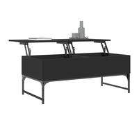HEFZGDB Mesa de centro negra 100 x 50 x 40 cm de madera y metal, mesa auxiliar pequeña, mesa auxiliar para televisión, para salón, salón, salón, mesa para salón, sala de reuniones, patio, cafetería