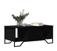 HEFZGDB Mesa de centro negra 100 x 51 x 40 cm de material de madera pequeña mesa auxiliar mesa auxiliar mesa de televisión para sala de estar mesa para sofá para café, jardín, sala de reuniones balcón