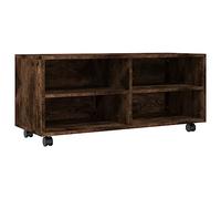 HEFZGDB Mueble de TV con ruedas de roble ahumado, 90 x 35 x 35 cm, material de madera, armario para TV, sala de estar, muebles de TV, mesa para salón, oficina, dormitorio, habitación de invitados