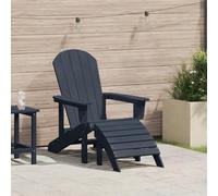 HEFZGDB Silla Adirondack de madera azul marino para terraza y balcón | Silla de jardín resistente a la intemperie con diseño clásico y respaldo ergonómico | Asiento estable al aire libre