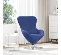 HEFZGDB Silla de huevo azul policía terciopelo moderno sillón giratorio con funda de tela y marco de acero para sala de estar