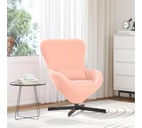 HEFZGDB Silla de huevo rosa de tela similar a la lana Sillón ergonómico con funda de poliéster transpirable para salón y relajación
