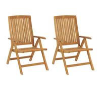 HEFZGDB Sillas de jardín con cojín, 2 unidades, madera maciza de teca, taburete pequeño, sillas de jardín, sillas de comedor, sillones pequeños para patio, parques, balcón, jardín