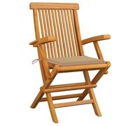HEFZGDB Sillas de jardín con cojín beige, 8 unidades, madera maciza de teca, taburete de camping, silla de jardín, taburete pequeño para balcón, terraza, patio, jardín
