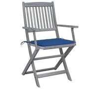 HEFZGDB Sillas de jardín plegables 4 unidades con cojín de asiento de madera maciza de acacia pequeño taburete de jardín silla de camping silla de jardín para balcón jardín patio parques