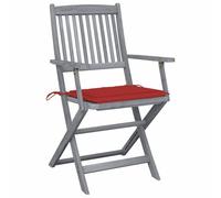 HEFZGDB Sillas de jardín plegables 4 unidades con cojín de asiento de madera maciza de acacia pequeño taburete de jardín silla de camping silla de jardín para balcón jardín patio parques