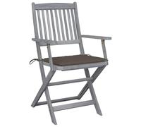 HEFZGDB Sillas de jardín plegables 4 unidades con cojín de asiento de madera maciza de acacia pequeño taburete de jardín silla de camping silla de jardín para balcón jardín patio parques