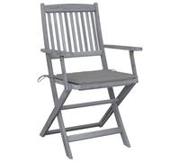 HEFZGDB Sillas de jardín plegables 6 unidades con cojín de asiento de madera maciza de acacia pequeño taburete de jardín silla de camping silla de jardín para balcón jardín patio parques
