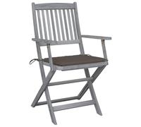 HEFZGDB Sillas de jardín plegables 6 unidades con cojín de asiento de madera maciza de acacia pequeño taburete de jardín silla de camping silla de jardín para balcón jardín patio parques