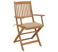 HEFZGDB Sillas de jardín plegables 6 unidades con cojín de madera maciza de acacia para camping, silla de jardín, taburete pequeño para balcón, parques, patio o terraza