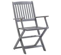 HEFZGDB Sillas de jardín plegables 8 piezas con cojín de madera maciza de acacia pequeño taburete de jardín silla de camping silla de jardín para balcón jardín patio parques
