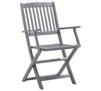 HEFZGDB Sillas de jardín plegables 8 piezas con cojín de madera maciza de acacia pequeño taburete de jardín silla de camping silla de jardín para balcón jardín patio parques