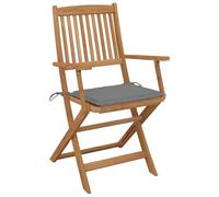 HEFZGDB Sillas de jardín plegables 8 unidades con cojín de madera maciza de acacia para camping, silla de jardín, taburete pequeño para balcón, parques, patio o terraza